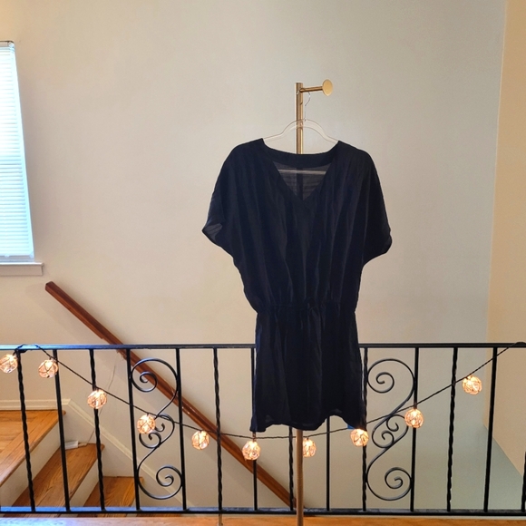 Nwt Cupshe Black V-Neck Tie Waist Women's Swim Cover-Up Size Medium - Picture 7 of 10